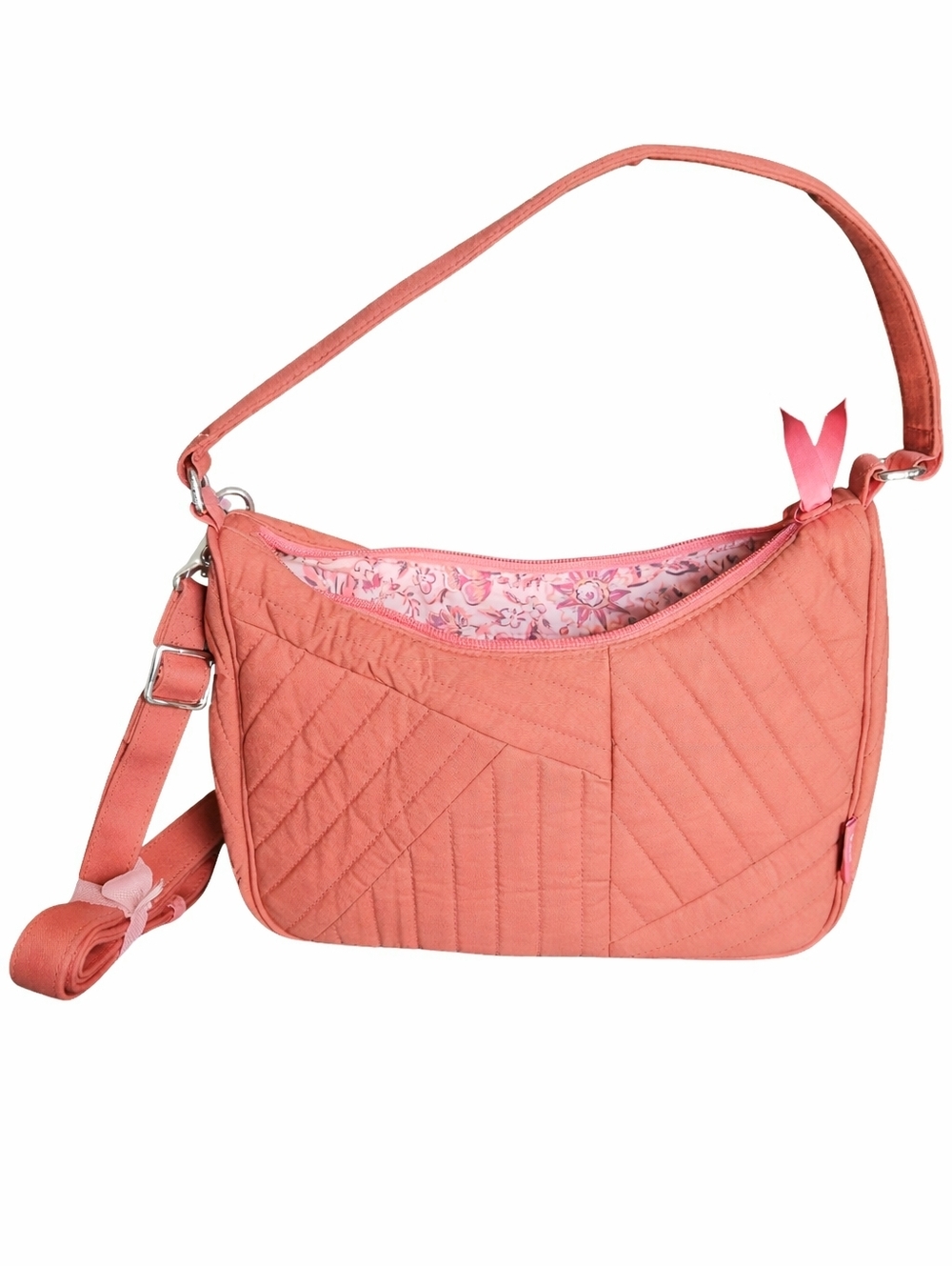 Vera Bradley Frannie Crescent Quilted Crossbody - Terra Cotta Rose
